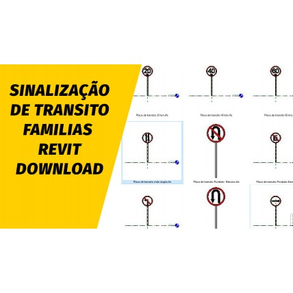 Placa de transito familias revit